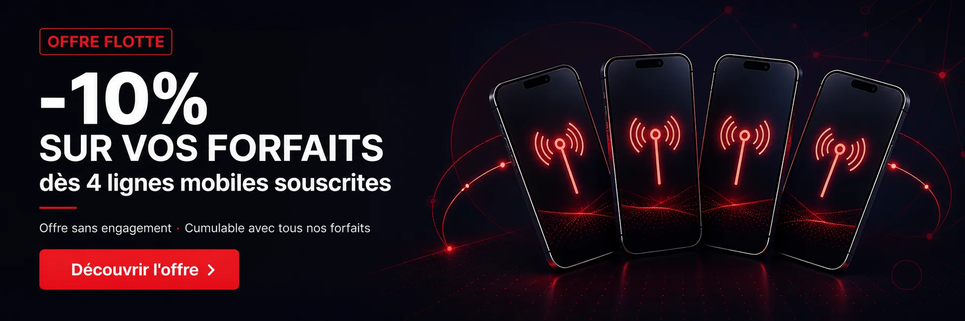Offre Flotte -10% dès 4 forfaits mobiles