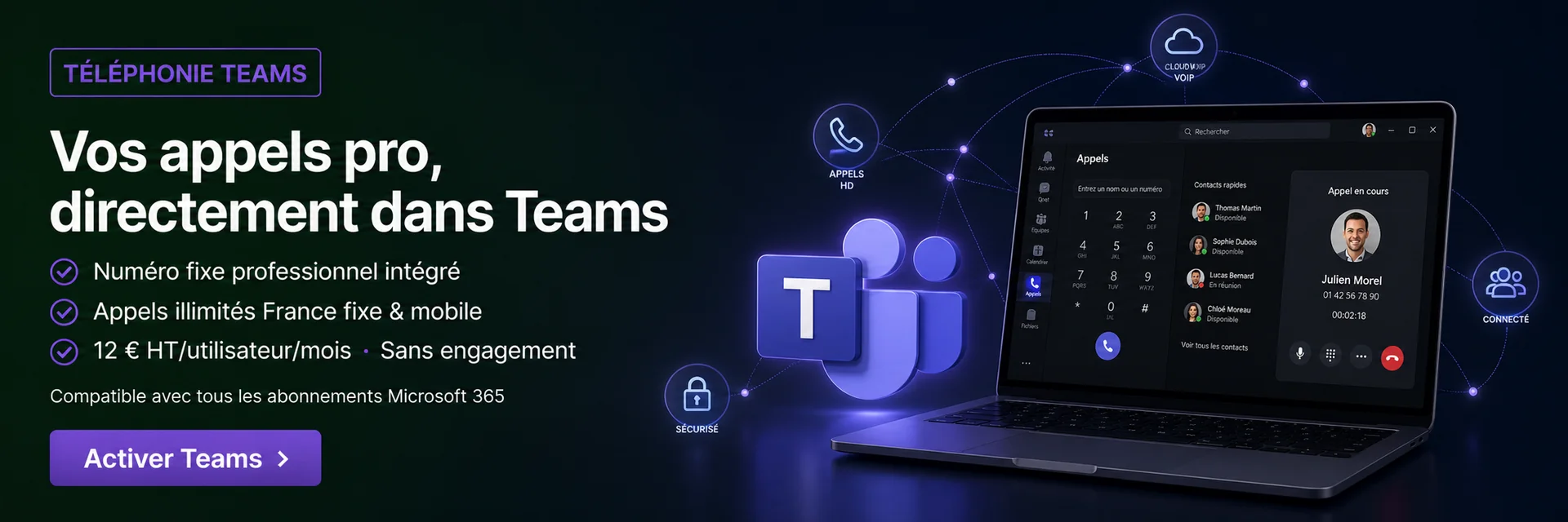 Téléphonie Teams - Vos appels pro directement dans Teams