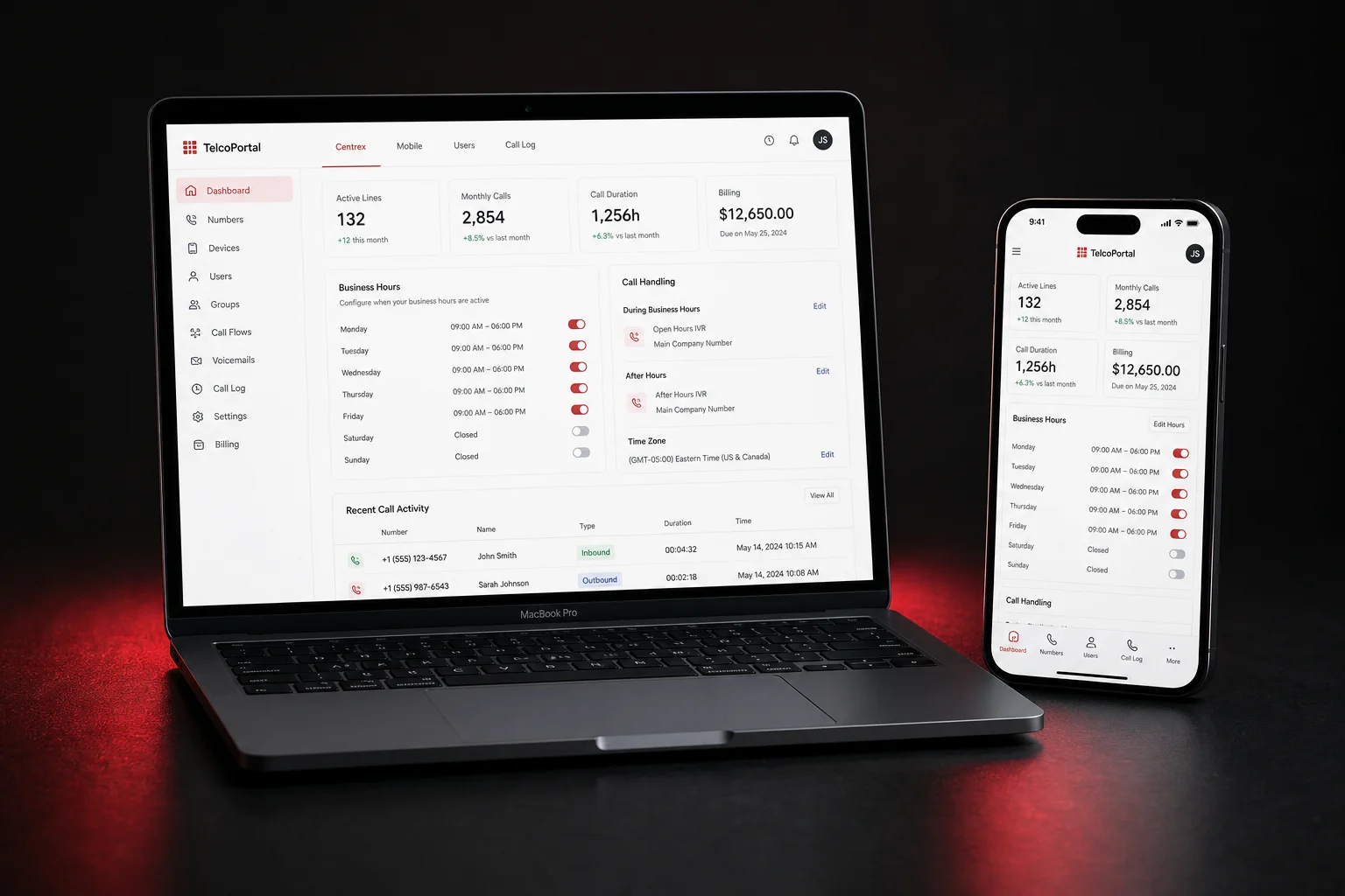 Portail client Litel - Gestion téléphonie